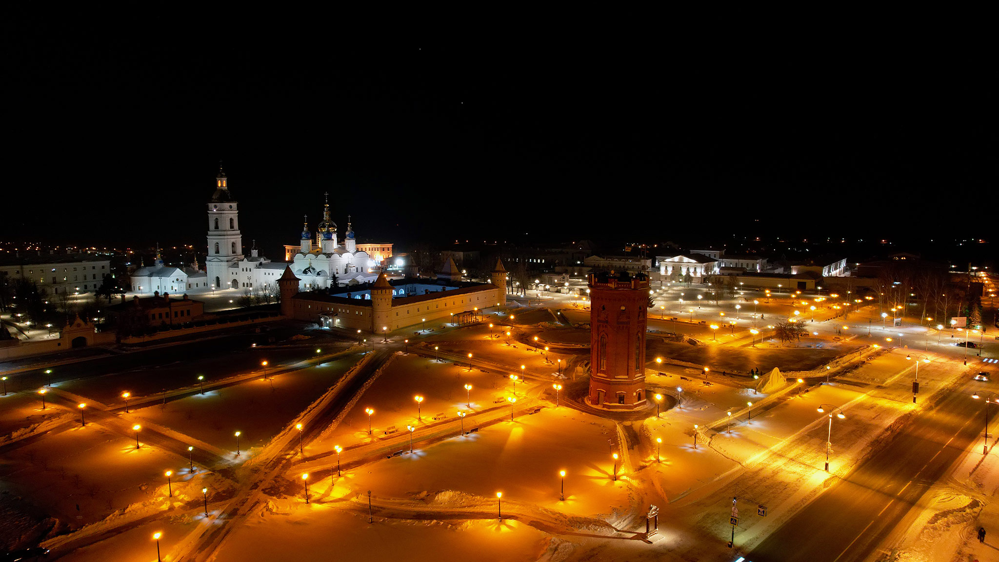 Красная Площадь в Тобольске (Red Square in Tobolsk at night)